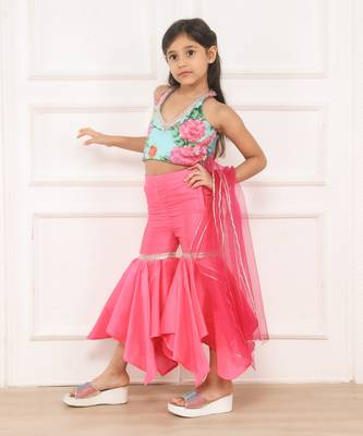 Pink printed sharara set 3