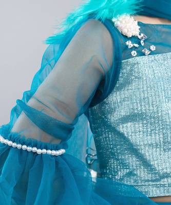 Blue net embellished lehenga set 4