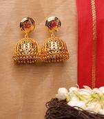 Exquisite Gold-Plated Earrings With Pink Stones