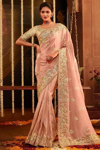  Jacquard Silk Embroidery Work Saree With Unstitched Blouse Piece