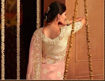  Jacquard Silk Embroidery Work Saree With Unstitched Blouse Piece 2