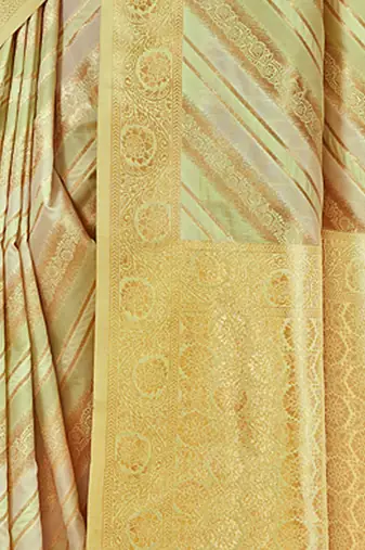 Sangam Prints Light Green Cotton Thread Work Traditional Tassels Saree