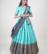 South Indian Traditonal Woven With Zari Work Half Saree