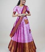 South Indian Traditonal Woven With Zari Work Half Saree