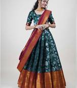 South Indian Traditonal Woven With Zari Work Half Saree