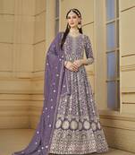 LAVENDER GEORGETTE EMBROIDERED ANARKALI SALWAR KAMEEZ