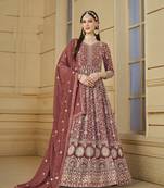 ORANGE GEORGETTE EMBROIDERED ANARKALI SALWAR KAMEEZ