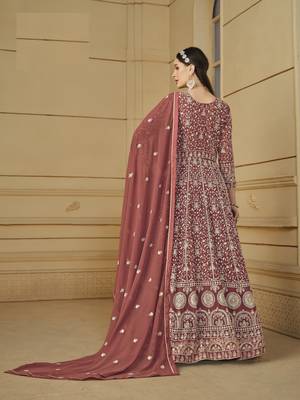 ORANGE GEORGETTE EMBROIDERED ANARKALI SALWAR KAMEEZ 2