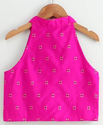 Twisha girls self designed incut style top with self designed palazzo - pink & yellow 4