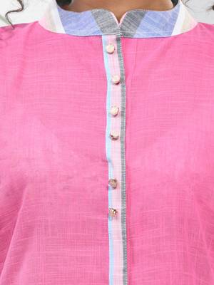 Pink cotton a-line kurta 4
