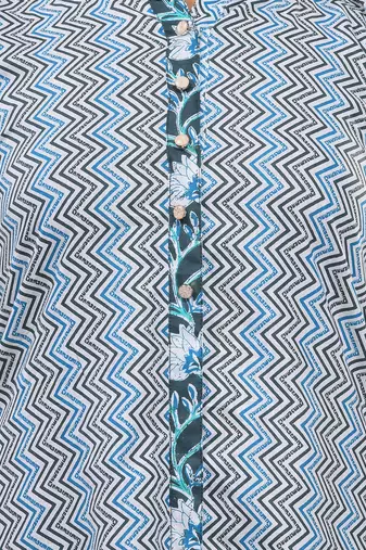 White cotton printed a-line kurta