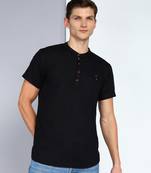 men's black  linen cotton half sleeve  short kurta
