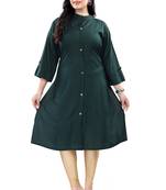 Women's rayon solid frontslit plus size kurti