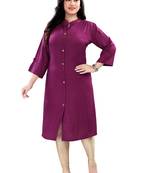 Women's rayon solid frontslit plus size kurti