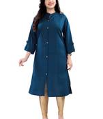 Women's rayon solid frontslit plus size kurti