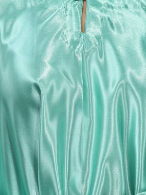Mint green solid kaftan & straight pant set with sequins 4