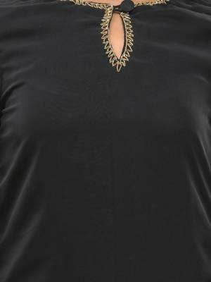 Black georgette suit set with beads work 4