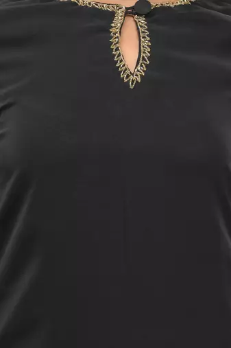 Black georgette suit set with beads work