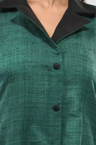Green matka solid a-line kurta set