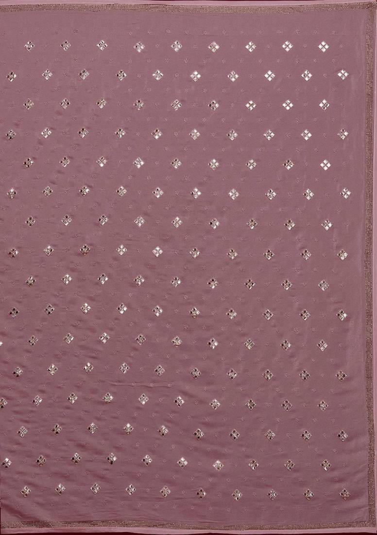  Satin swarovski Work Saree With Unstitched Blouse Piece