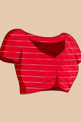 Ethnic And Festive Red Traditional Looks silk blend Woven Saree 4
