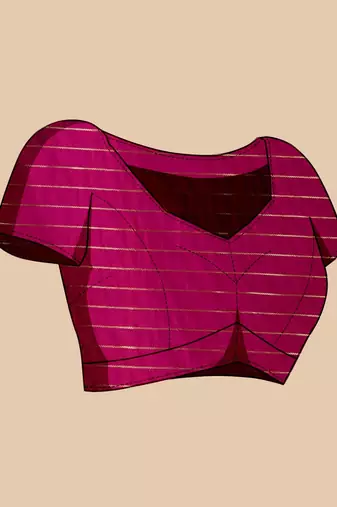 Ethnic And Festive Magenta Traditional Looks silk blend Woven Saree