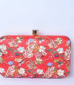 Red with Multi color beaded /Sequins Work hand embroided clutch cum sling bag