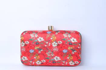 Red with Multi color beaded /Sequins Work hand embroided clutch cum sling bag 2