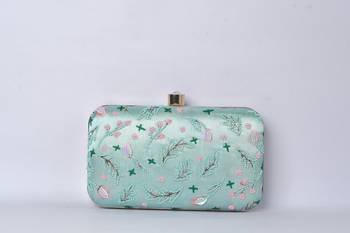 C-Green with multi color beaded /Sequins work embellished clutch cum sling bag 1