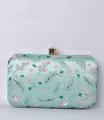 C-Green with multi color beaded /Sequins work embellished clutch cum sling bag