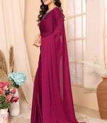 Pink Fancy Swarovski Work Designer Girlish Partywear Saree