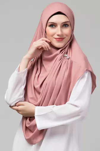 Nazneen front gather & pleated with Cristal stone ready to wear prayer Hijab 