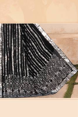  Black Georgette c Girlish Partywear Sequins Work Saree 2