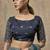 Designer partywear teal colour saree with embroidery work and heavy work blouse