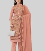 Sober and classy rust colour ceremonial girlish suit