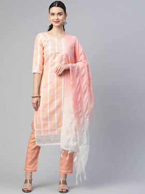 Riva enterprise women's south cotton  kurta pant duppata set 3