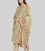 Brown colour ethnic resham work festive wear salwar suit