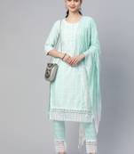 Riva enterprise women's south cotton  kurta pant duppata set