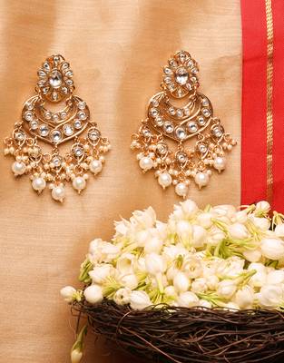 Kundan Stone Studded Gold Plated Chandbali 1