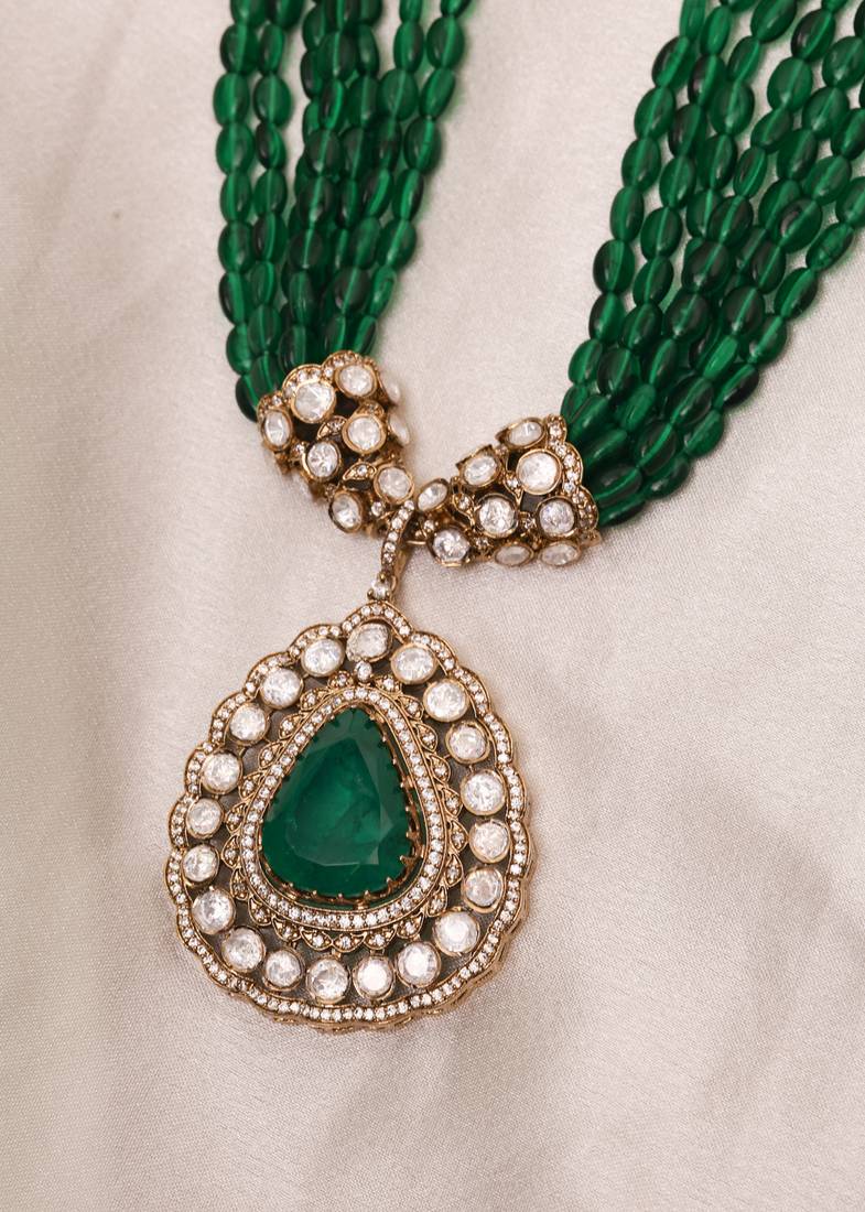 Green Kundan Necklace Set