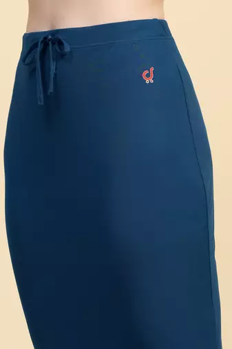 Trendmalls Dark Blue Plain Cotton Soft Saree Shape wear Petticoat for Women