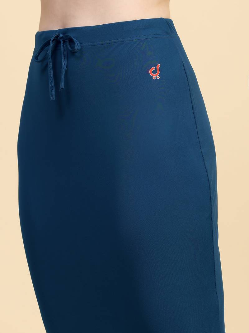 Dark Blue Plain Cotton Soft Saree Shape wear Petticoat for Women