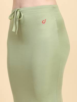Trendmalls Olive Green Lycra Spandex Saree Shapewear Skirt Petticoat for Women 7