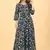 Navy Blue Georgette Floral Print Long Kurti