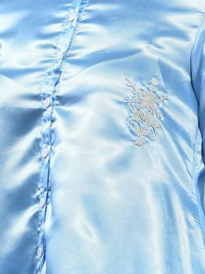Sky blue satin co-ord set with beads work 4