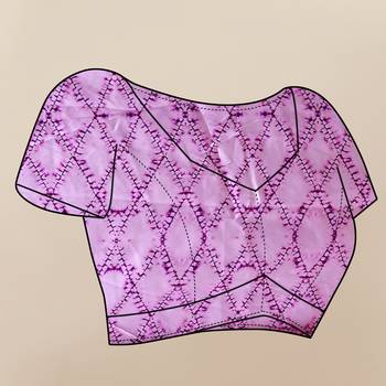 Purple Satin Saree With Unstitched Blouse Piece 5