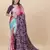 Wine Satin Saree With Unstitched Blouse Piece