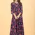 Navy Blue Georgette Geometric Print Party Wear Long Kurti