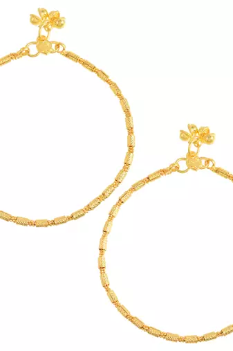 Brass gold payal pajab anklets women