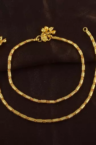Brass gold payal pajab anklets women